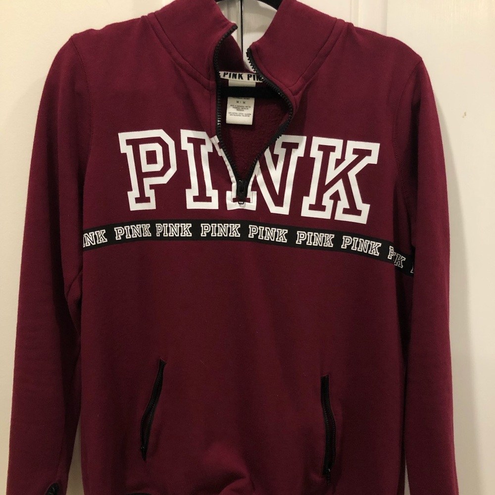 Pink quarter zip